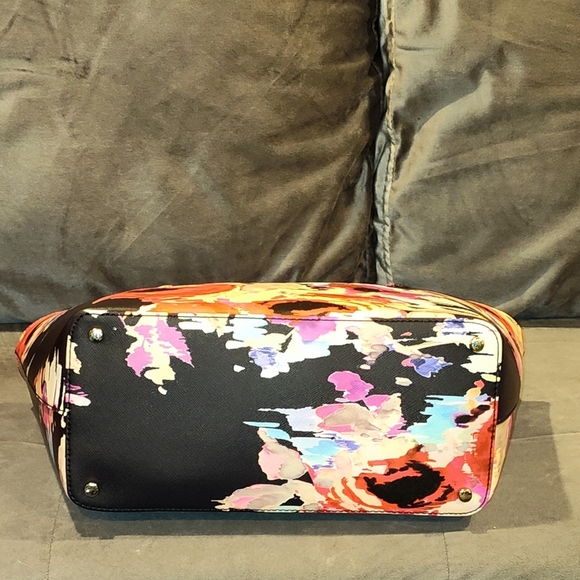 KATE SPADE NEW YORK SMALL TALLY BLURRY FLORAL LAUREL WAY BLACK TOTE - Picture 6 of 16